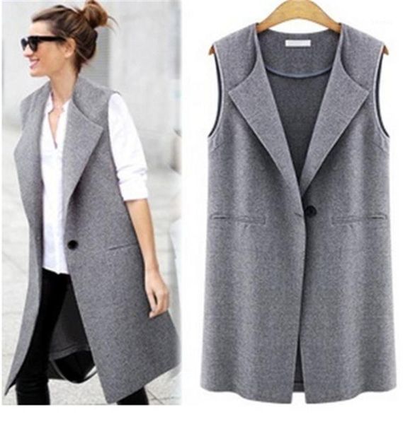 

female vest sleeveless coats single button brief women 's vests female spring waistcoat turn -down collar casual vest1, Black;white