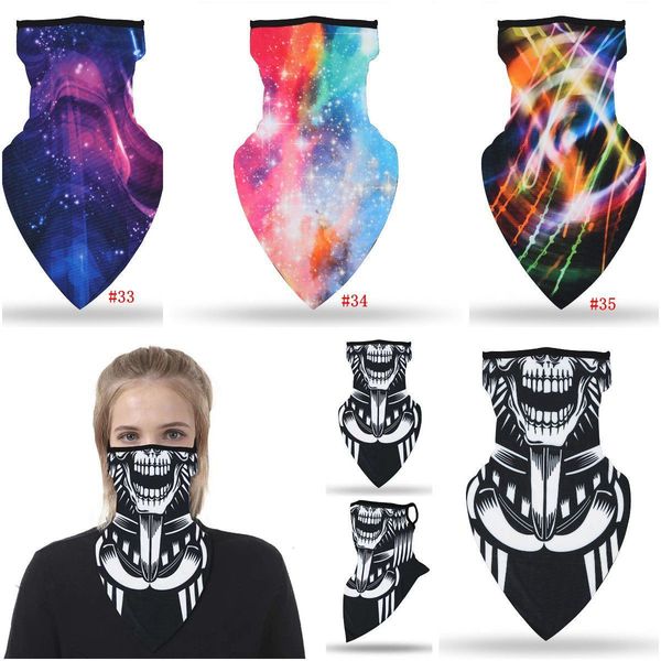 

35 colors windproof masks printing scarf triangle sports face mask fishing cycling running neck gaiter cover magic prote