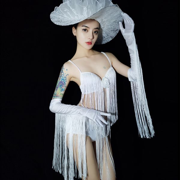 

jazz dance costumes pole dancing clothing tassel outfit female nightclub dj gogos party performance show wear lady costume, Black;red