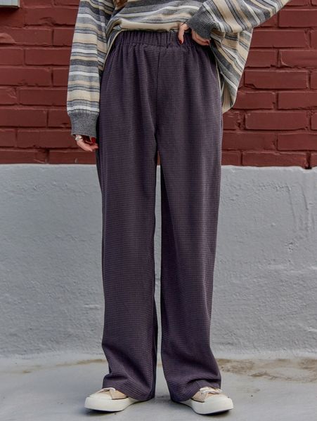 

dazy solid elastic waist pants p01k#, Black;white