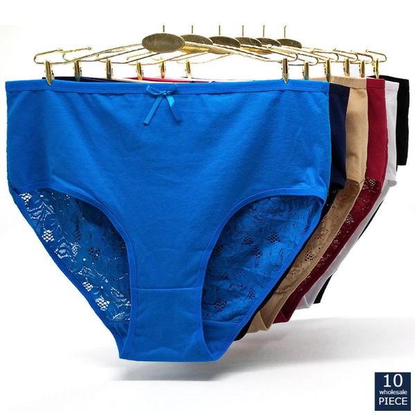 

1-10 pcs/lot big yards 2xl/3xl/4xl lady briefs mummy plus large size women's panties underwear waist cotton 89318, Black;pink