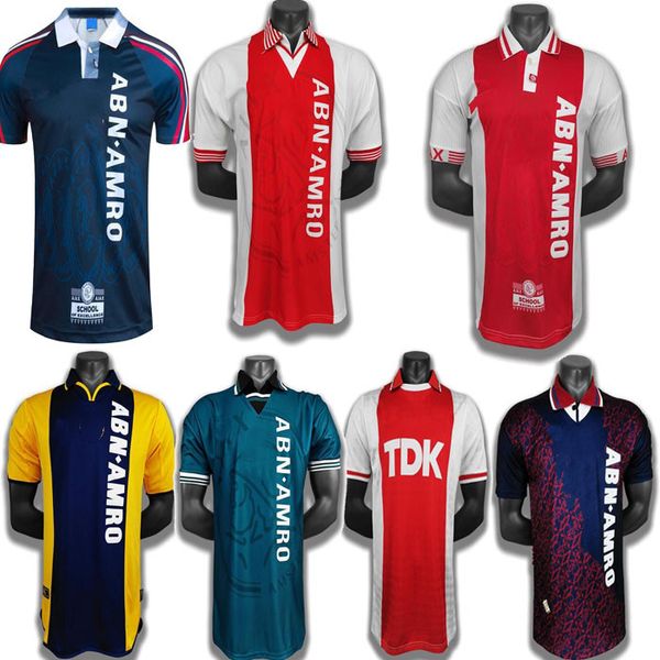 

retro soccer jersey 1990 1994 1989 1990 1997 1998 laudrup litmanen f.de boer sibon turpijn vintage football jerseys, Black;yellow
