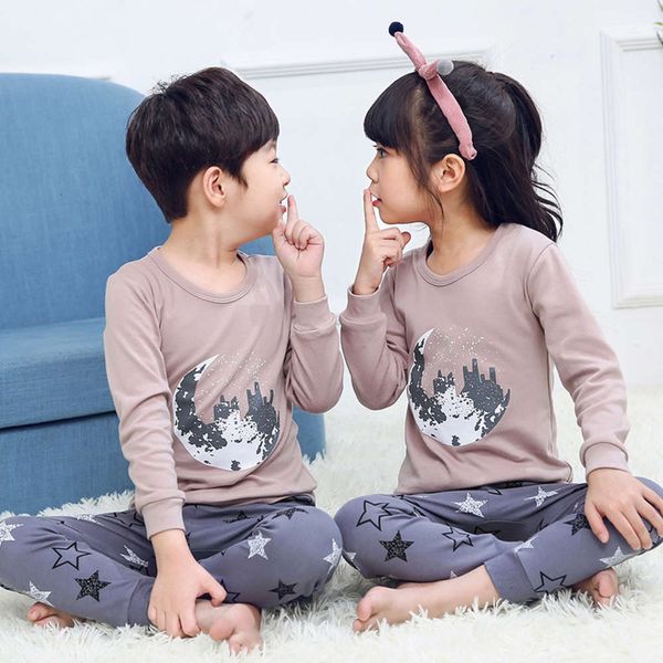 

boys winter and cloth autumn pants girls' pure cotton thermal underwear set baby pajamas children's bottom, Blue;red