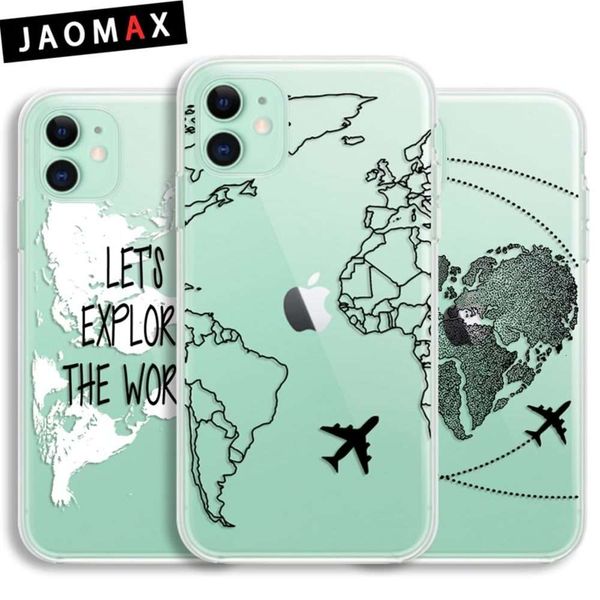 

jaomax-iphone 11 pro, xr, xs, max, xs transparent sheath, world map, vip 6, 7p, 8p4fre
