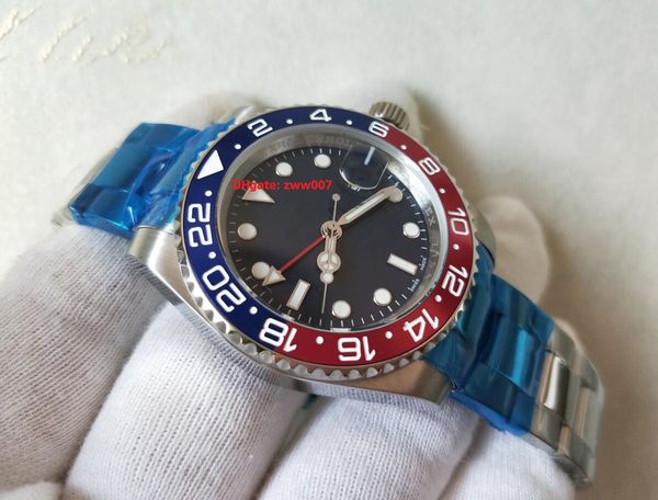 

wristwatches 40mm gmt 116719 116719blro blue dial pepsi bezel stainless steel asia 2813 movement automatic mens watch watches, Slivery;brown