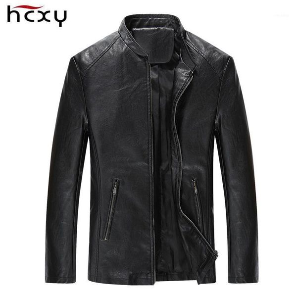 

2021 new fashion leather jacket men collar style coat male leather jacket for men casual work mens jackets and coats1, Black