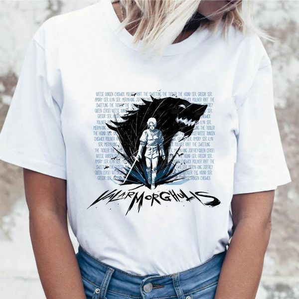 

valar morghulis t shirt clothing graphic women korean t-shirt tees funny ulzzang female for harajuku tshirt, White