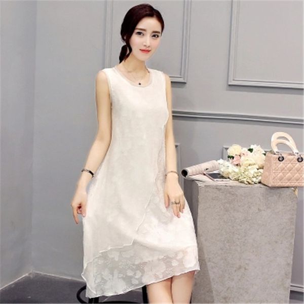 

2021 new women's casual will see dressed with no black sleeves, vintage robes, big size 5xl 6xl fy502. kqbg, Black;gray