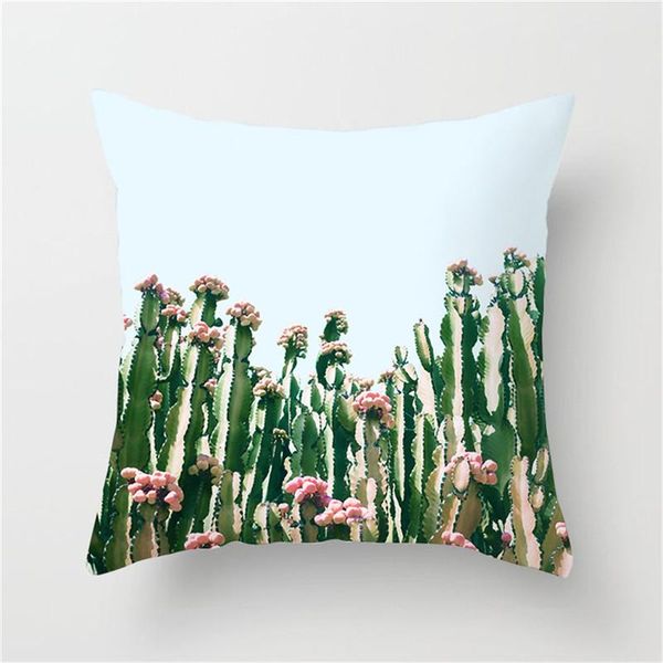 

fuwatacchi тропический завод подушка подушки кактус зеленая и белая напечатанная подушка крышка для домашнего стула диван декоративные навол