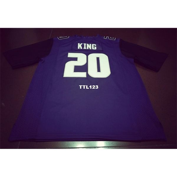 

washingtonn huskies 121 #20 k. king black white or purple alumni college jersey or custom any name or number jersey
