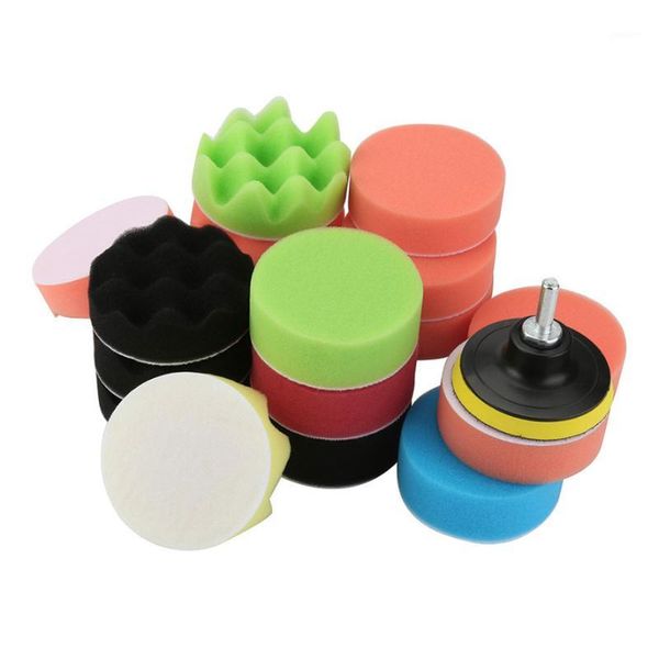 

care products car maintenance sponge brush 18pcs 3inch buff polishing pad kit polisher backer tool1