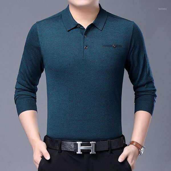 

man sweater t shirts middle aged male wool knit clothing long sleeve thin jumpers pullovers1, White;black