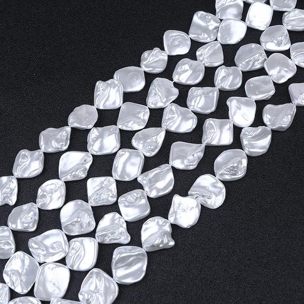 

large irregular shaped mother of pearl shell beads strand