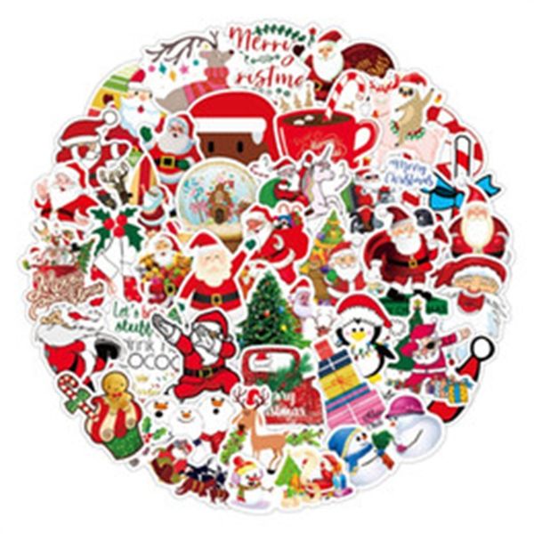 

christmas santa claus paster wall car thank you stickers bathroom home room decoration waterproof paper trunk notebook scooter new 3 5xq m2