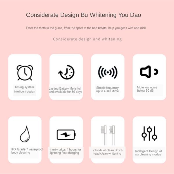 

sonic toothbrush smart electric tooth brush ultrasonic automatic toothbrush usb fast recharge ipx7 waterproof for gift x-7
