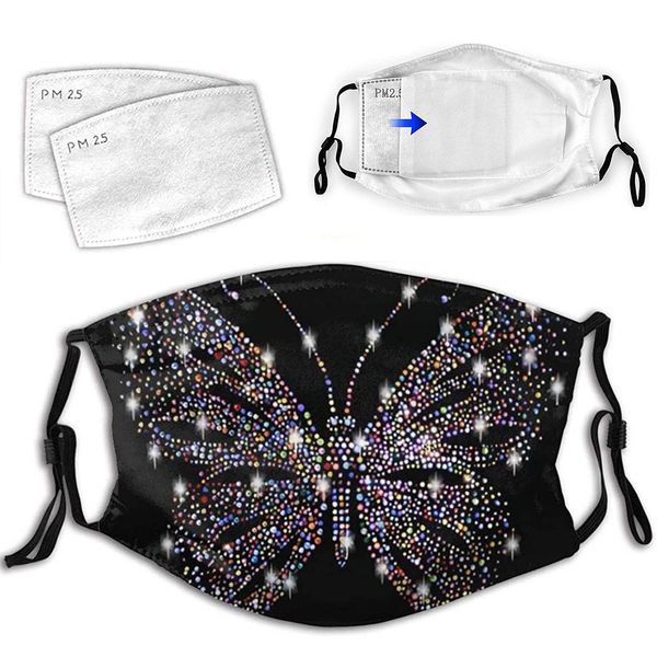 

outdoor washable breathable reusable 1pc 2pc filter face mask design for women with rhinestones #yl5
