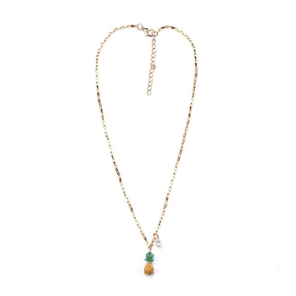 

simple new style jewelry, creative necklace, and versatile, full diamond pineapple pearl pendant, women's clavicle chain, Silver
