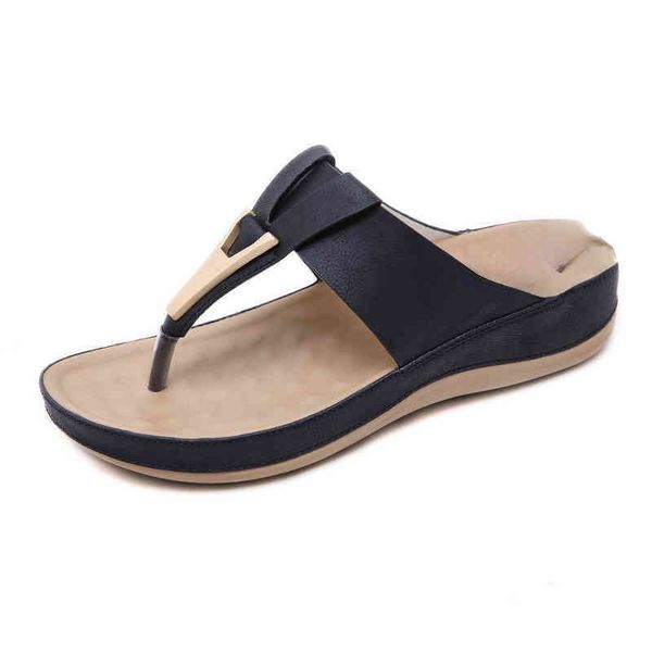 

sandals2022 summer sandals women's metal large casual pregnant women's slippers, Black