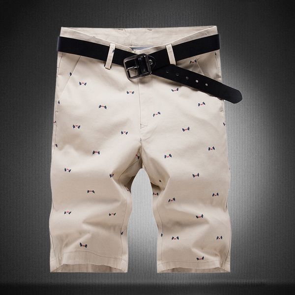 

summer capris slim straight casual pants youth men's printed shorts, White;black