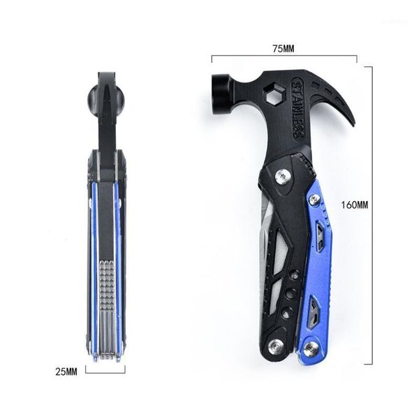

outdoor multi-function portable folding hammer multi-purpose pliers tool camping stainless steel survival hammer bottle opener1