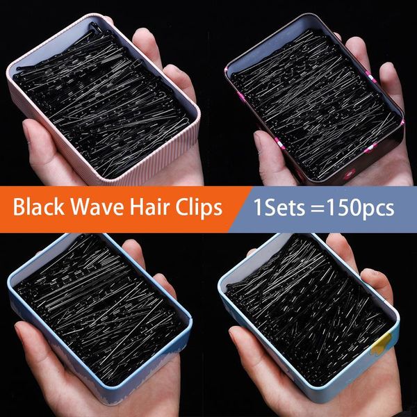 

black hair clip ladies hairpins girls hairpin curly wavy grips hairstyle hairpins women bobby pins styling hair accessories, Black;brown