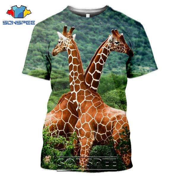 

giraffe cartoon animal 3d print shirts harajuku kawaii kawaii men clothing