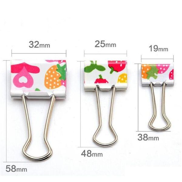

flower printed metal binder clips notes letter paper clip office school organizer supplies 19mm/25mm/32mm qw7351 0pkkr