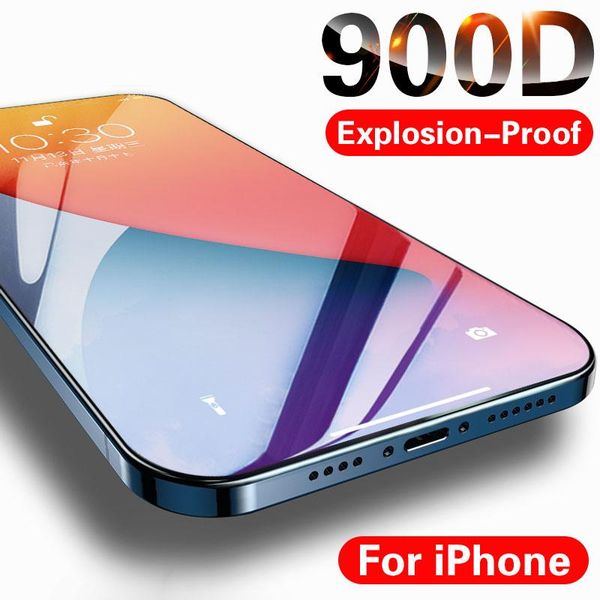 

900d full cover protective glass for iphone 12 11 pro max xr tempered glass for iphone xs max x 7 8 plus glass screen protector