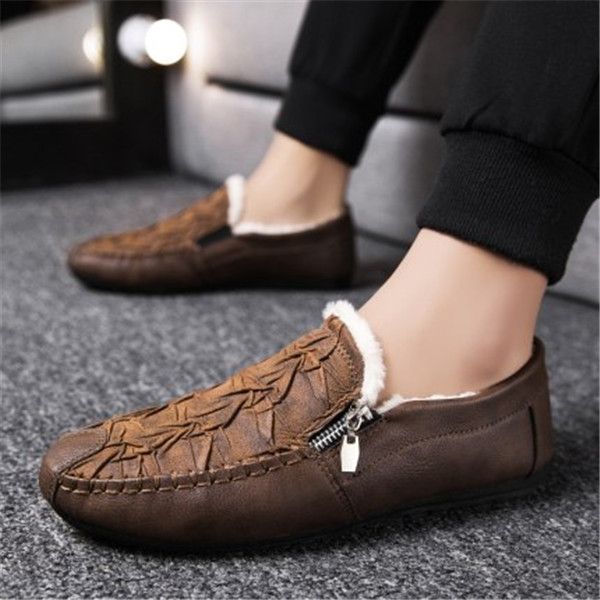 

new arrival non-brand winter men's shoes black brown gray trend lazy wild all match leisure sports peas sneakers