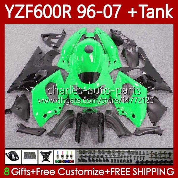 Corpo Preto Verde + Tanque para Yamaha Thundercat YZF600R YZF 600R 600 R 96-07 Bodywork 86NO.93 YZF-600R 1996 1997 1998 1999 2000 2001 YZF600-R 96 02 03 04 05 06 07 Concedências