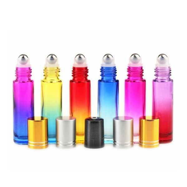 

10ml glass roll on bottles gradient color roller bottles with stainless steel balls roll-on bottle perfec wmtmuy my_home2010