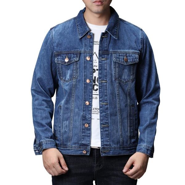 

2021 spring autumn winter denim jackets vintage outerwear men trucker cotton blue jacket slim fit scratches coats clothes,6011, Black;brown