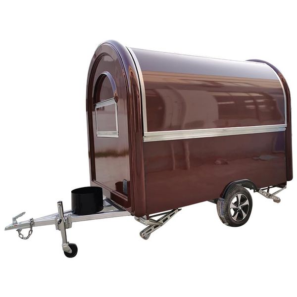 

dark red food truck food trailer