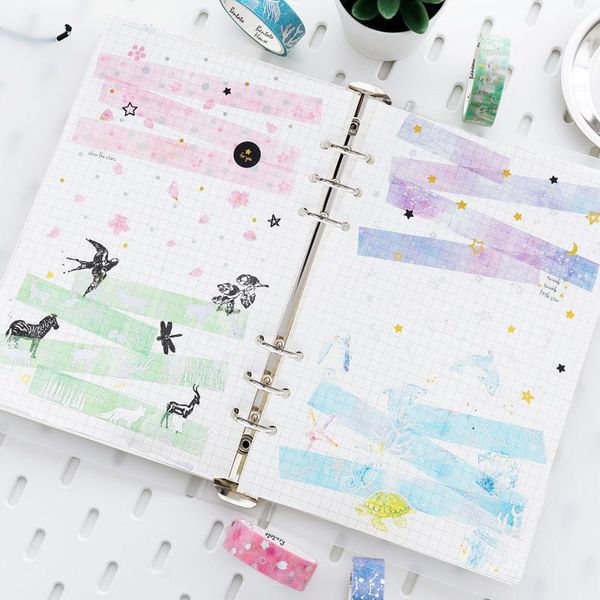 

цветок лесной мечта звездное небо красочные позолоченные моши ленты diy scrapbooking стикер этикетки маскирующие ленты школьные офисные пост