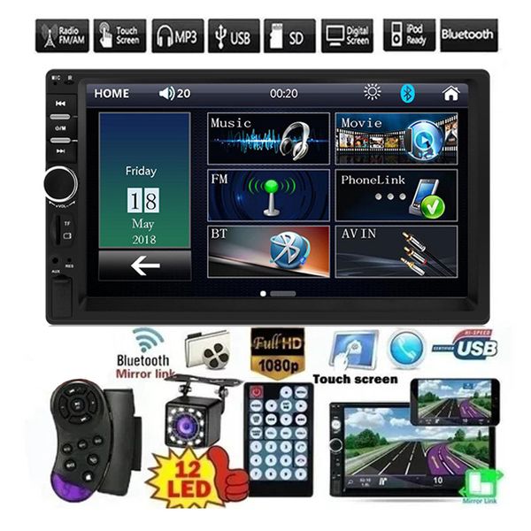 

2 din 7" hd car dvd multimedia player android mirrorlink auto car radio bluetooth fm usb aux tf auto audio video systerm
