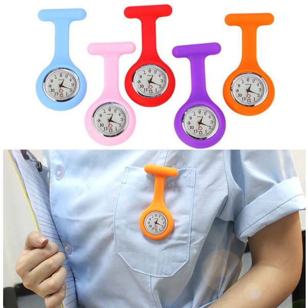

christmas gift nurse medical watch silicone clip pocket watches fashion nurse brooch fob tunic cover doctor silicon quartz watches