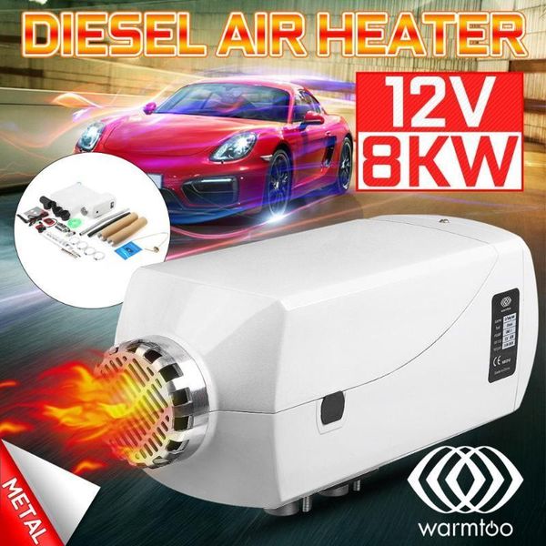 

metal shell 12v 8kw car heater air diesel heater triple air outlet heating fan lcd display with oil extractor for boat bus1