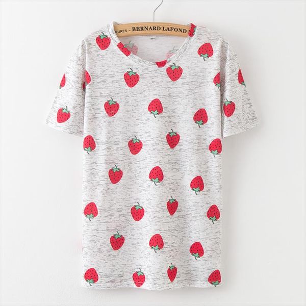 

summer new harajuku women t shirt ice cream korean style cotton loose slim kawaii t shirt gray female tee, White