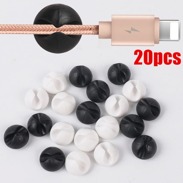 

20pcs cable clips winder cable organizer charger cable cord holder for car usb charging tablet auto interior accessories