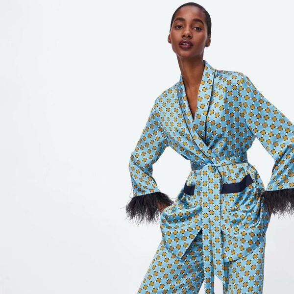 

europe and the united states unique printed shirt women's jacket with belts new fashion shopping dating clothing with wholesale1, Tan;black