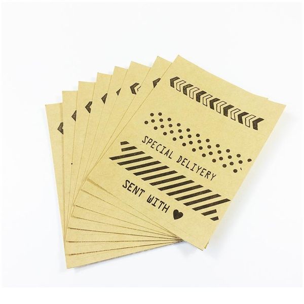 

60pcs/lot new vintage long strip wave point blank arrow seal sticker design kraft paper sticker diy gift seal sqcuqb