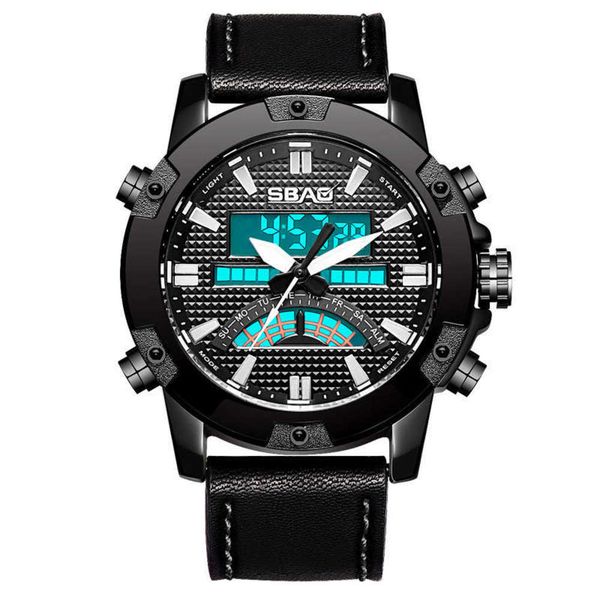 

sports double new double waterproof treasure display men's watch multi function alloy electronic watch, Slivery;brown