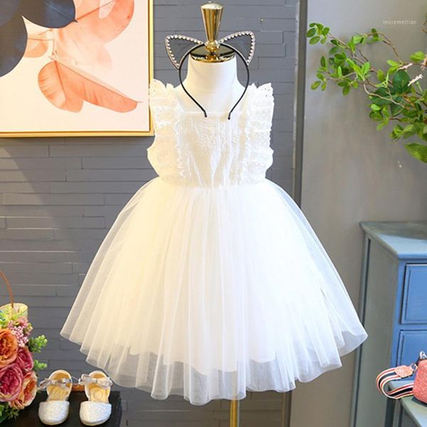 

clothing sets toddler kids baby girls dress embroidery tulle party pageant princess dresses sweet infant kleding summer wear1, White