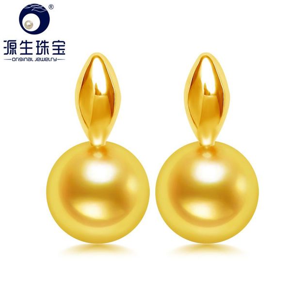 

ys 925 sterling silver earring6-7mm natural cultured japanese akoya pearl earrings fine jewelry, Golden;silver