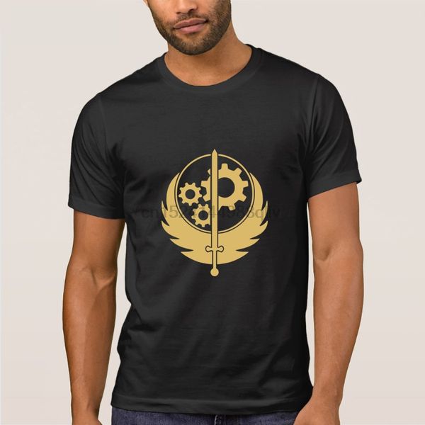 

brotherhood of steel gold t shirt designer kawaii men t shirt summer style classic slim fit tshirt sport hooded sweatshirt hoodie