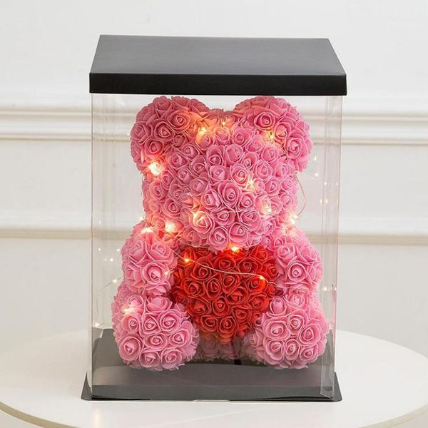 

artificial teddy rose bear box package box christmas gift 6 inch cake1