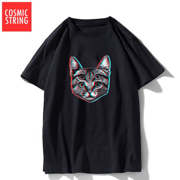 

cosmic string summer loose cat print cool funny o neck tshirt oversized s sport hooded sweatshirt hoodie men t shirt