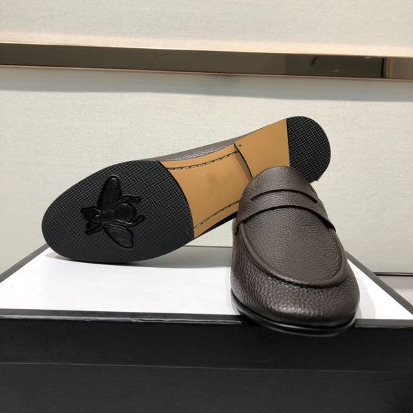 

men wedding genuine leather shoes formal business round toe for man dress shoes men's oxford flats size 38-45, Black