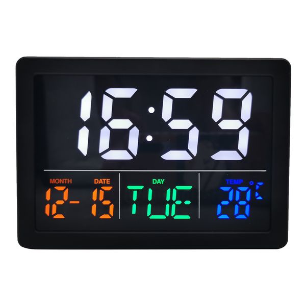 

led digital alarm clock bedside clock nightstand decors gift for friends, display time, date, week and temperature at same time