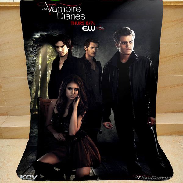 

the vampire diaries coral fleece blankets on bed/sofa throw plush kids sleeping cover bedding bedsheet for valentine's day gift